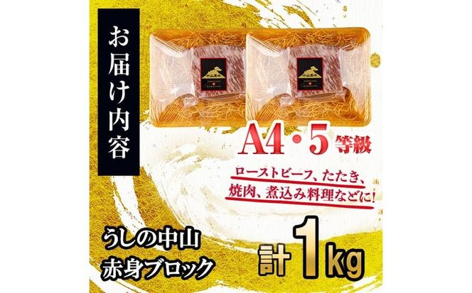赤身ブロック 計1kg(2P) c0-125