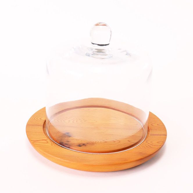 十勝の木のうつわ［天然木製］ ケーキドーム 18cm【 工芸品 食器 ガラス 北海道 十勝 幕別 】