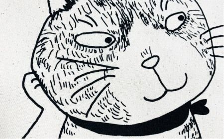 キャンパス 地 トート バッグ 「 カフェ 猫 」 《糸島》【のび工房】 【いとしまごころ】[ADZ010] エコバッグ 猫 三毛猫 ぶち猫 かわいい 糸島