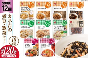 【12回 定期便 】ヤマザキ もう一品 煮豆 惣菜 セット 10種 ×各1 計10個 詰め合わせ [ヤマザキ 静岡県 吉田町 22424292] おかず 冷蔵 もう一品シリーズ カネ吉 兼吉 souzai