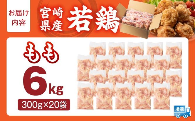 宮崎県産 若鶏切身もも肉 6kg（300g×20袋）_b0795_it_x2