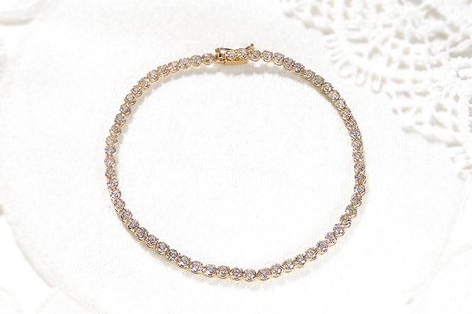 K18YG【2.0ct】ダイヤモンド テニス ブレスレット CSBL00019-18Y SWAV089-a