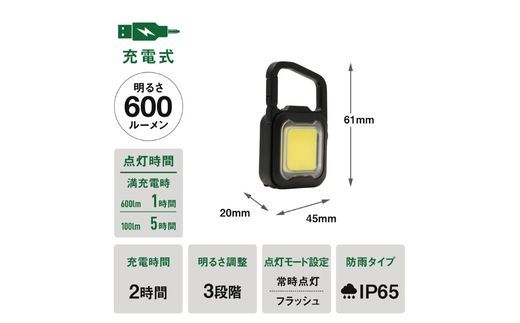musashi COB-WL005BK 充電式スーパーフラッシュライト6W [ブラック]《 ムサシ 充電式 LED スーパーフラッシュライト ライト 防水 アウトドア 防犯 災害 》【2400O10817_01】