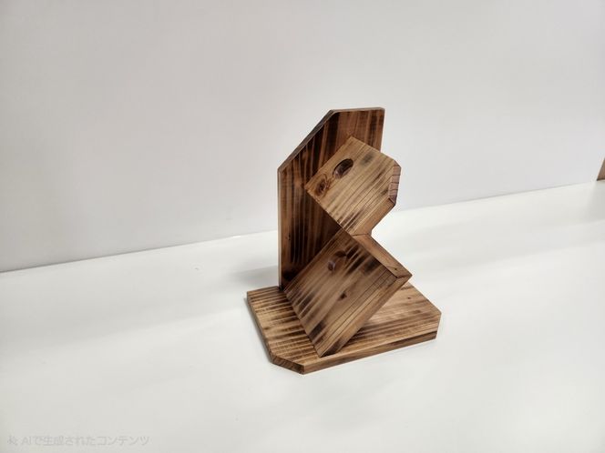 木製ワインラック ～波状型スタンド～（3本立て型）