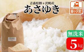 令和7年産 あさゆき 無洗米 5kg [H.GREENWORK] 青森県 鯵ヶ沢産 / お米 希少米 もっちり とがずに炊ける 時短 津軽