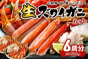 鮮度抜群！お刺身でも食べられる！カット生ズワイガニ 6肩分 年末発送　YK00306_12e