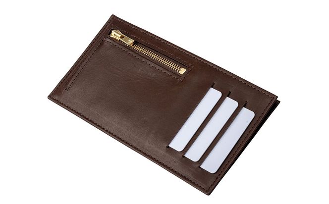 豊岡財布 フラグメントケース カード財布 コーヒー WLG2101 / 財布 ウォレット カードケース カード入れ スリム メンズ レディース 革 牛革 革小物 サステナブル シンプル デザイン 無地 マスミ鞄嚢