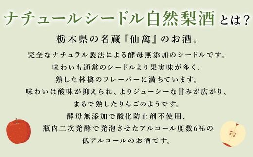 ドメーヌ･パーラー ナチュール シードル 自然林檎酒 375ml｜数量限定 せんきん 栃木県 さくら市 送料無料