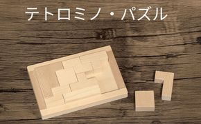 木製ブロック テトロミノ・パズル 知育玩具 脳トレ リハビリ 積み木 自然素材 愛西市 / クニミチ工芸[AECK001]