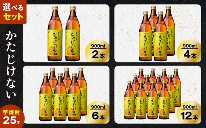 ＜選べる容量・容器＞かたじけない 芋焼酎 25度（2本～12本/900ml or 1.8L/瓶 or 紙パック）　K377-008_SKU