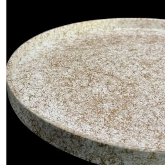 木製 丸トレイ 乱糸（マット仕上げ）純白［NF66］ 303446_CU90034VC02