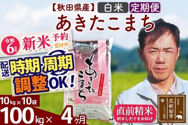 ※令和6年産 新米予約※《定期便4ヶ月》秋田県産 あきたこまち 100kg【白米】(10kg袋) 2024年産 お届け時期選べる お届け周期調整可能 隔月に調整OK お米 みそらファーム|msrf-11704