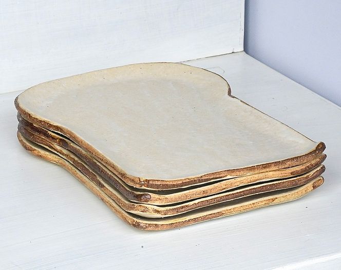 食パンの皿　ラージサイズ　4枚セット +箸置き4個セット【716】_HA0973