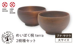 【寄附額見直し！】めいぼく椀テッラ大 2樹種セット(ブナ・サクラ)【めいぼく椀テッラ 13.0φ×7.4cm 手作り ウレタン塗装 国産天然木 おしゃれ プレゼント 記念 お祝い 夫婦 神奈川県 小田原市 】 142069_AR014
