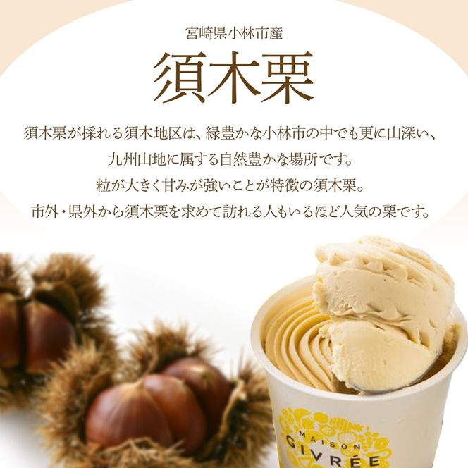 須木栗ジェラート（100cc×6個） 栗スイーツ 栗アイス 栗ジェラート ジェラート シャーべット アイス デザート スイーツ パティシエ 人気スイーツ 大人気スイーツ