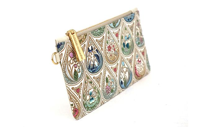 【文庫屋大関】すっきりカードケース　花と猫＜インディゴ＞【皮革工芸品】 ファッション小物 雑貨 フラグメントケース 小銭入れ付き 収納 スマート 日本製 花柄 ねこ ネコ 