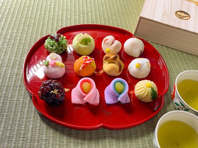 七五三 ギフト 上生菓子 12個セット 贈答用 箱入り 【2026年11月12日発送予定】  スイーツ 和菓子 上生菓子 ギフト 贈答 プレゼント 山梨 富士吉田