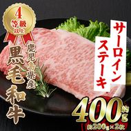 鹿児島県産 黒毛和牛 4等級以上 サーロイン ステーキ (約400g・約200g×2枚) 国産 牛肉 サーロイン ステーキ 4等級 バーベキュー BBQ おかず 冷凍 ステーキ肉 お肉 大判 個包装 【スターゼン】　akn042-68