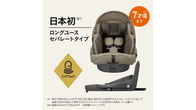 【 コンビ 】THE S premium R129 エッグショック VA プレミアム ブラック (BK) 118991 チャイルドシート ISOFIX 回転式 R129 新生児 1歳 2歳 3歳 新生児から7歳 ロングユース  [AA91-NT]