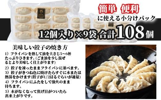 【石垣島ブランド豚】もろみ豚 特製 餃子 9パック【合計108個】【もろみで育てる自慢の豚肉】ぎょうざ 小分け AH-6