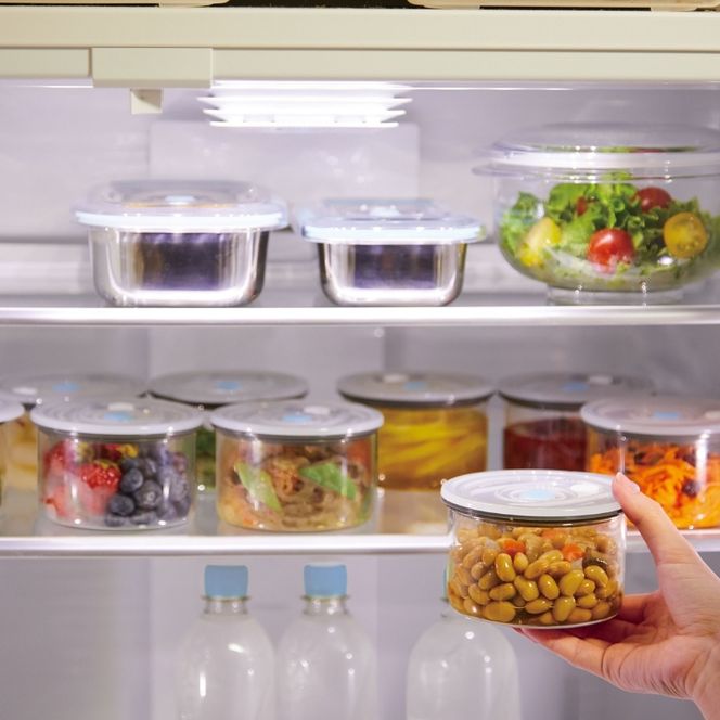 [ 真空 アラカルト 2個 セット ] 真空ポンプ 付き 真空保存容器 食洗器OK アサヒ軽金属