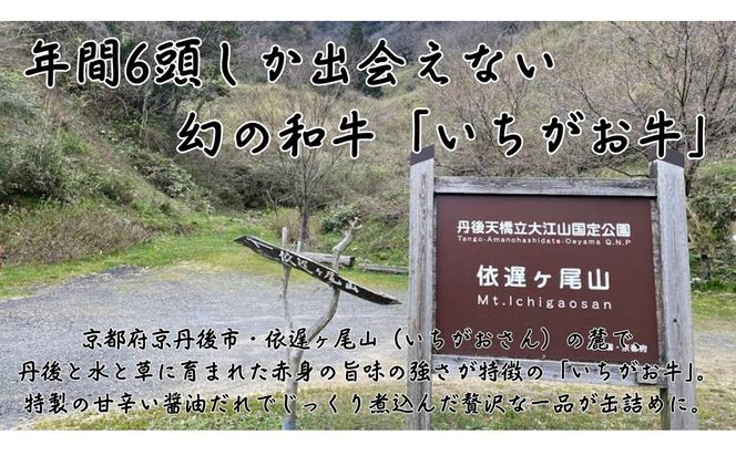 【丹後産】幻のいちがお牛100％　いちがお牛の醤油煮込み缶　3缶　肉 国産 保存 長期保管 おかず おつまみ 缶詰め カンヅメ 常温配送 常温保存 備蓄 日持ち 酒の肴 ごはんのお供 京都　PM00027
