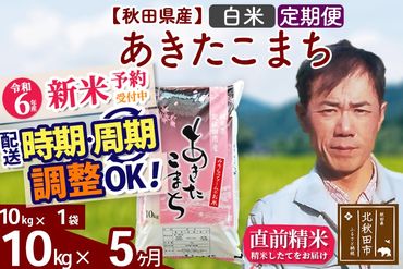 ※令和6年産 新米予約※《定期便5ヶ月》秋田県産 あきたこまち 10kg【白米】(10kg袋) 2024年産 お届け時期選べる お届け周期調整可能 隔月に調整OK お米 みそらファーム|msrf-10605