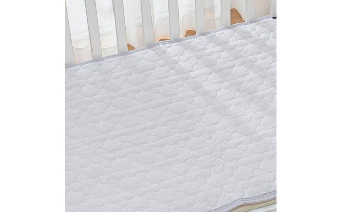 綿100％ ぷくぷくキルト イブル風 敷パッド置きパッド ゴムなし 70×120cm【アイスグレー】 ｜ 仙台市 寝具 オーガニック 安全素材 ギフト 高品質 快適サポート 041009_HX003VC06