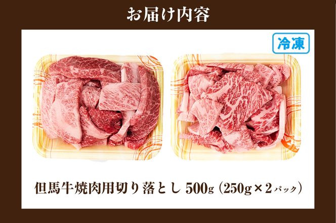 【但馬牛焼肉用切り落とし 500g（250g×2）】 冷凍  但馬牛 和牛 国産 大人気 人気 おすすめ ランキング 牛肉 ステーキ 焼肉 BBQ 肉 小分け 便利 但馬 兵庫県 但馬牛 JAたじま肉の店本店 72-21