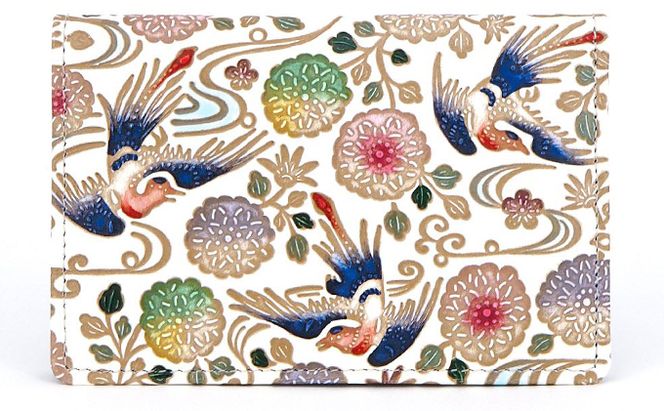 パスケース 花鳥 文庫屋大関 名刺入れ カードホルダー 名刺ケース 名刺ホルダー カード入れ 定期入れ 定期ケース 雑貨 生活雑貨 小物 革小物 革製品 本革 日用品 民芸品 工芸品 東京 東京都 墨田区