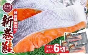 【2025年12月中旬より発送】新巻鮭 切り身(2切れ×3パック)