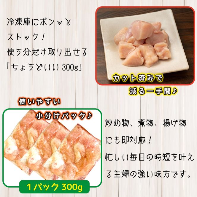 宮崎県産若鶏むね肉カット 2.1kg（300g×7P）国産 鶏肉 若鶏 ムネ むね カット済み 小分け 唐揚げ