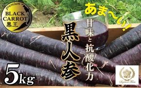 【期間限定】おどろきの甘さと抗酸化力！　黒人参『黒王』5Kg　にんじん スーパーフード 健康 メロン みかん 甘い 糖度 ジュース 自慢 カラフル ブラック キャロット 農作物 自然 野菜 老化防止 H022-014