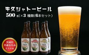 【茨城県共通返礼品】牛久市産 牛久シャトービール3種類（6本セット）