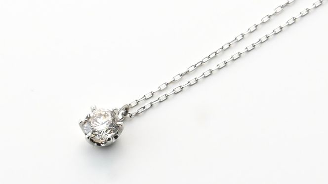 プラチナ900　天然ダイヤモンド0.30ｃｔ　爪留めネックレス FNP-4 250-004
