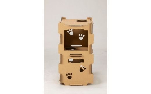 持ち運び・組み立て簡単！段ボール製キャットタワー『にゃんこベース』サイズ：大