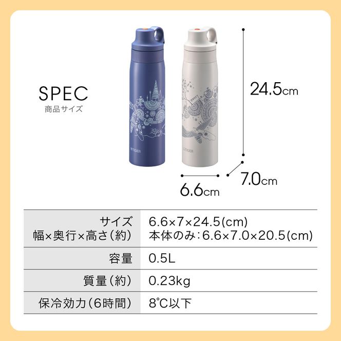 タイガー魔法瓶 真空断熱ボトル MCS-A501 AS カメ   0.5L ステンレス製ストロー マグボトル  ステンレスボトル 真空断熱ボトル 保冷 在宅 タンブラー利用可 かめいち堂 【 大阪府門真市 水筒　ボトル 新生活 新生活応援 】 272230_AZ092VC01