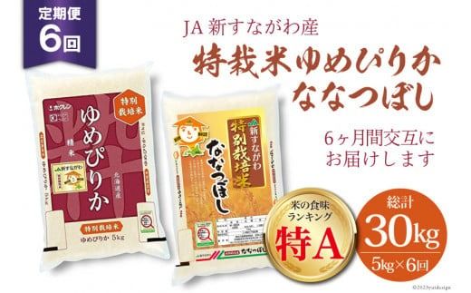 米 令和8年 ゆめぴりか ななつぼし 特栽米 6回 定期便 JA新すながわ産 5kg×6回 総計30kg [ホクレン商事 北海道 砂川市 12260797] 令和8年産 定期 お米 コメ 白米 ごはん ご飯 国産 米 こめ kome 夢ぴりか おこめ