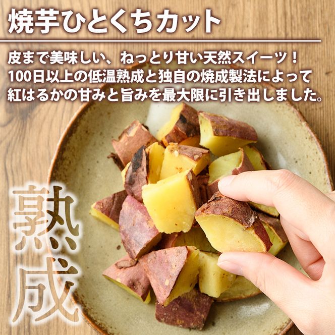 南九州産紅はるか使用！焼芋ひとくちカット(計2kg) 国産 さつまいも 芋 サツマイモ さつま芋 焼芋 焼き芋 やきいも 一口カット 一口サイズ お手軽 お菓子 スイーツ おやつ 【海連】akn016-22