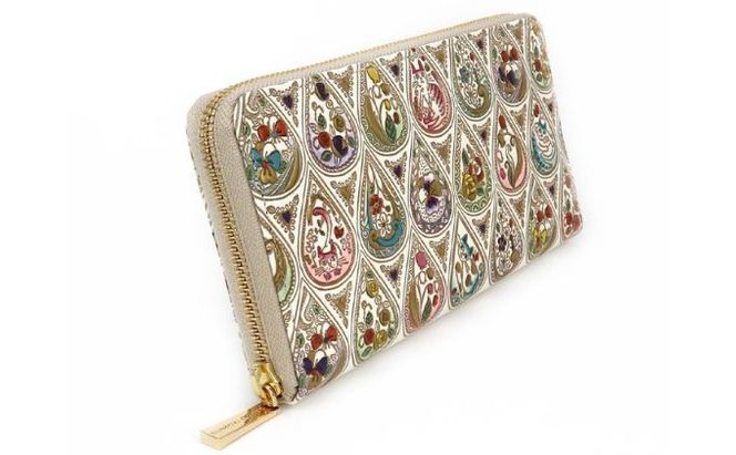 財布 大容量 ぐるっとファスナーの長財布 花と猫 ミックス 文庫屋大関 お財布 サイフ 長財布 ロングウォレット ウォレット ファスナー長財布 大容量財布 革製品 革小物 本革 日本製 東京 東京都 墨田区