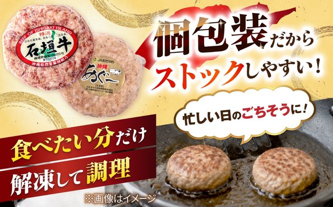 沖縄県産 石垣牛・あぐー豚 ハンバーグセット 800g (100g×8個) 牛 豚 ハンバーグ 冷凍 ギフト お取り寄せ 沖縄市 / お肉屋本店[BCAZ003]