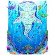 ［琉球イラストレーション］ 与儀勝之 『海の星 〜陽光の途〜 / Star of the Sea - Sunlight path -』 額装Mサイズ インテリア 雑貨 アート おしゃれ おすすめ 沖縄市 / yogima office[BCAI019]