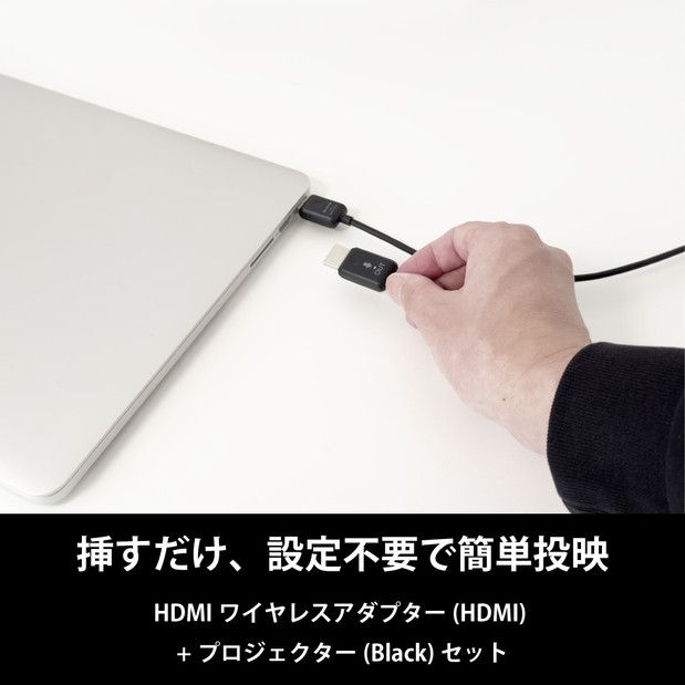 ベッドルームプロジェクターNX1 ブラック ワイヤレスアダプター(HDMI)セット 141305_KE31