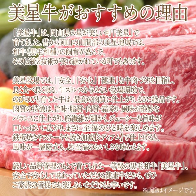 黒毛和牛 しゃぶしゃぶ すき焼き 用 約400g （約200g×2パック）A4等級 以上 牛脂付き 割りした サーロイン 美星牛 美星牧場 岡山 
