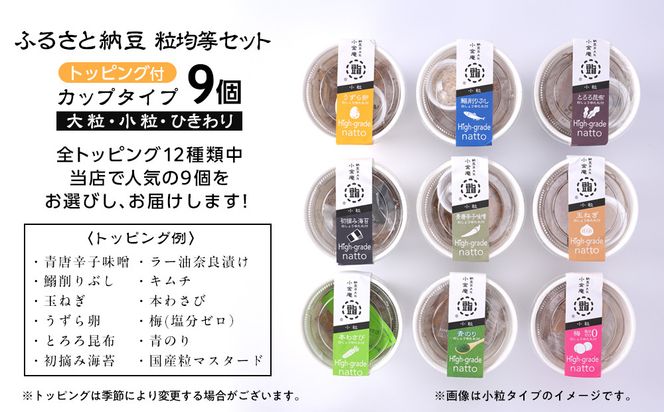 ふるさと納豆　カップタイプ9個　粒均等セット(カップ納豆9個）＜納豆BAR小金庵＞ 272183_BR34VC04