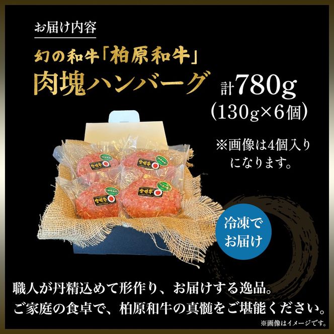 幻の和牛　「柏原和牛」　肉塊（ハンバーグ）780g（国産 黒毛和牛 宮崎牛 牛肉 ハンバーグ 冷凍 宮崎県 小林市）