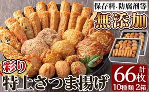 a282 特上さつま揚げ彩り合計66枚(10種33枚)×2箱【薩摩のまごころ】