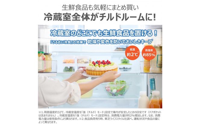 東芝　冷蔵庫【標準設置費込み】　543L　6ドア　両開き　冷凍冷蔵庫　GR-Y540XFS(TW) 141305_KV113