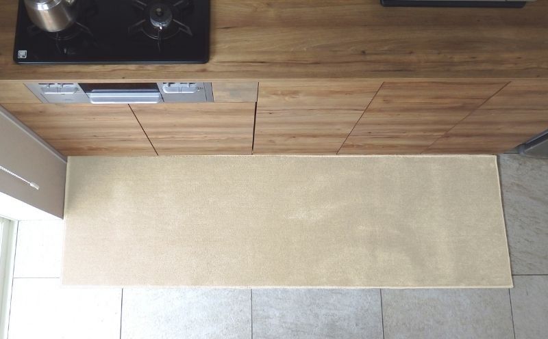 diw0239 北欧風キッチンマット ラグマットタイプ 65×210cm ノーマル型 アッシュベージュ 抗菌防臭 SEK 織人しきもの屋工房