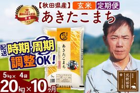 ※令和7年産※《定期便10ヶ月》秋田県産 あきたこまち 20kg【玄米】(5kg小分け袋) 2025年産 お届け時期選べる お届け周期調整可能 隔月に調整OK お米 みそらファーム|msrf-22210